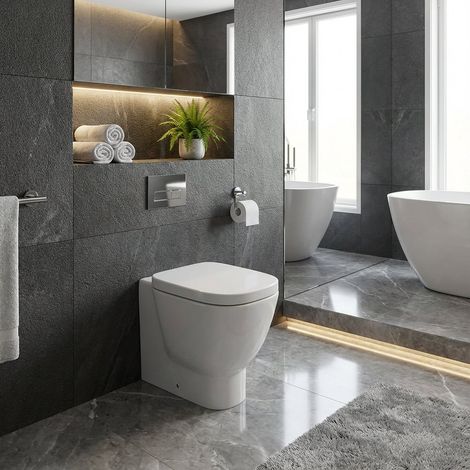WC filomuro in ceramica con sedile softclose – One RAK Ceramics (1/5)