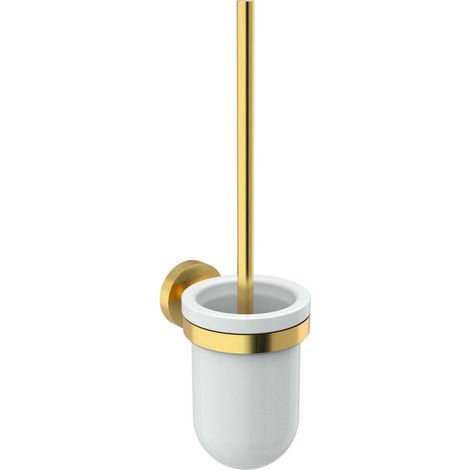 Nimco Unix - Scopino WC a muro con supporto, oro spazzolato UNZ 13094KU-Z (1/4)
