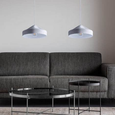 Paco Home Pendelleuchte Hängelampe Esszimmer Küchenlampe Hängend Esstischlampe Innen Weiß  Weiß,  Design T + Leuchtmittel G95 Klar