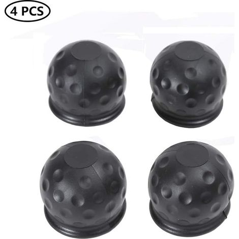4 X 50 mm Cache Boule Attelage, Barre De Remorquage Boule Attelage Caoutchouc Noir, Capuchon De Protection De Boule D'attache Remorque, Protège Boule D'attelage Capuchon Protection(Caoutchouc) (1/5)