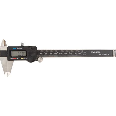 Toolland Calibrador digital negro precisión 0,01 mm 150 mm (1/2)