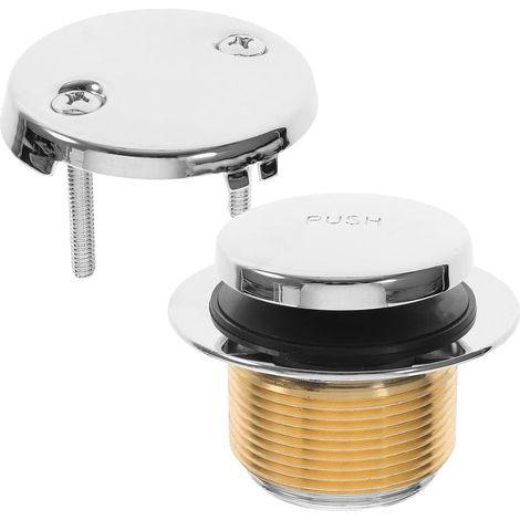 Bonde de baignoire inox/cuivre argenté pour salle de bain (1/5)