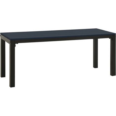 Panca da giardino arredo da giardino per esterni terrazza 110 cm in acciaio e wpc nero 020011164