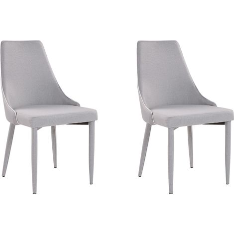 Conjunto de 2 sillas de comedor tapizadas gris estilo ecléctico moderno Camino