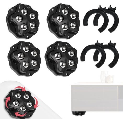 4pcs Roulettes pour Meubles, 360 Grad Roulettes Charge Lourde,Charge 240 Kg Mini Roulette pour Bacs de Rangement, Tables de Nuit, Petits RéFrigéRateurs, Blanc, Calibre 4.8cm (1/5)