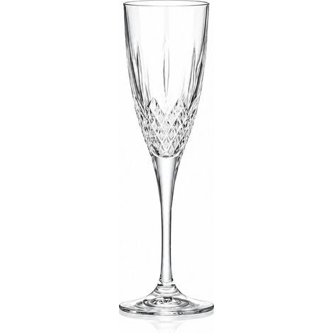 RCR Cristalleria Italiana Bicchiere Calice London Flute Vetro 15,9 Cl Conf. 6 Pz (1/2)