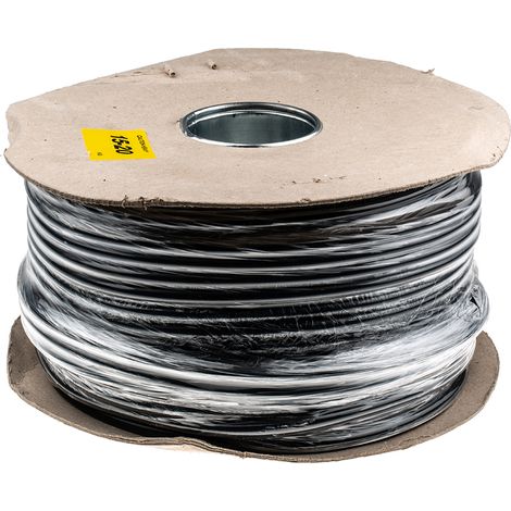 Rs Pro – Câble d'alimentation 3 conducteurs 2,5 mm² – Longueur 100m – Gaine PVC noir – Courant 25A – Tension 300/500V