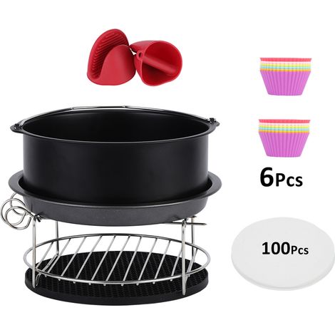 Accessoires pour friteuse sans huile, kit universel XL pour Tower Duronic et Phillips (3.3 QT), set 7-8 pouces (1/5)