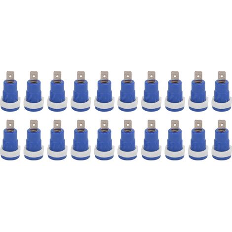 Écrou en plastique de 4 mm, prise banane, type de sécurité, type boucle, bornier en cuivre pur, borne de mise à la terre de 12 mm, bornier bleu. (1/5)