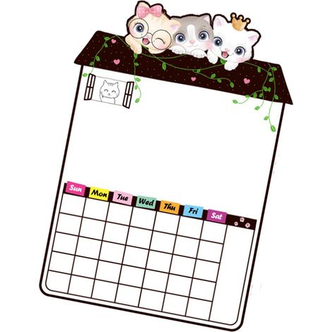 Tableau magnétique pour frigo, PVC adhésif doux, forte adhérence, forme mignonne de chat, tableau de notes avec stylo et effaceur (38,5x41,1 cm) (1/5)