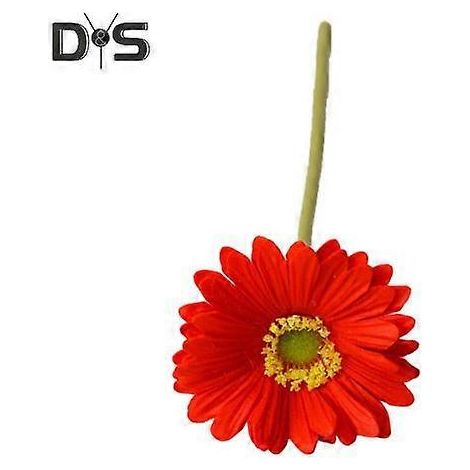Gerbera Jamesonii artificiel avec tige, fleur en soie réaliste, centre de table pour la maison ou le bureau, branche de fleur artificielle, décoration floralerouge (1/5)