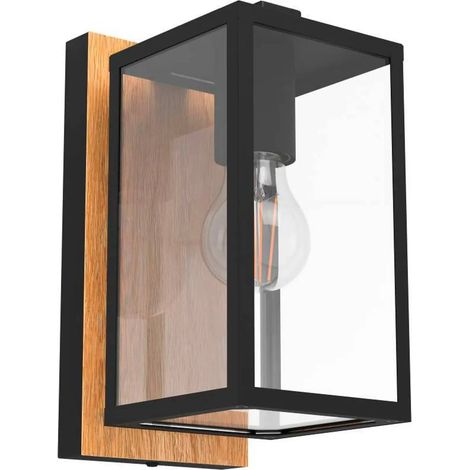 [GEBRAUCHT] B-Ware Eglo Budrone Außenwandleuchte Außenlampe Außenleuchte Schwarz Braun Klar