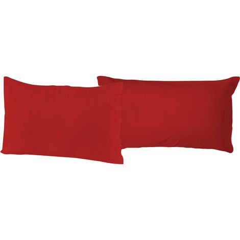 Coppia di Federe 52x82 cm in Cotone Tinta Unita Rosso (1/2)