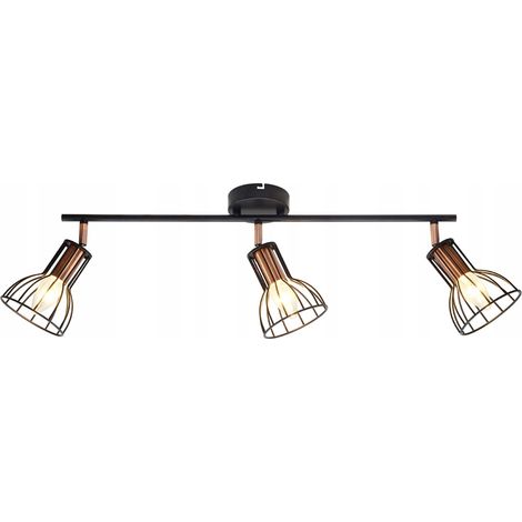 L谩mpara de techo triple Sofia negra 3xE14