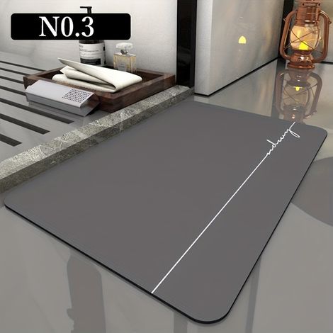Hochwertiger Diatomeenerde-Badteppich – Saugstark, rutschfest, schmutzabweisend und leicht zu reinigen – 40 x 60 cm – Ideal für Badezimmer, Dusche und WC-lsw