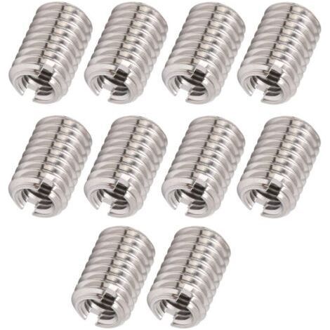 10 Pièces écrou de Réparation de Filetage Accessoire de Fixation en Acier Inoxydable M5 X 0.8mm M8 X 1.25mm 12mm écrou Réducteur Kit D'insertion de Réparation écrous D'encastrement (1/4)