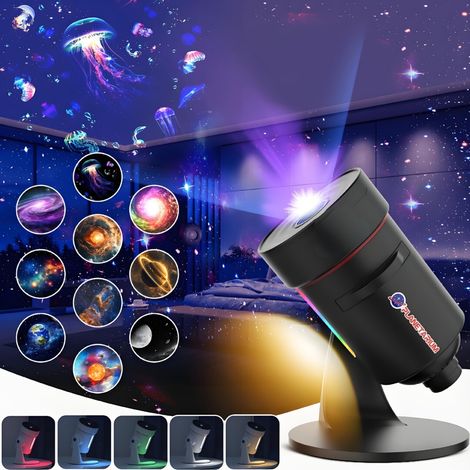 4K-LED-Galaxy-Projektor fürs Schlafzimmer, Sternenhimmel-Projektor mit schwarzer Decke, astronomische Lampe