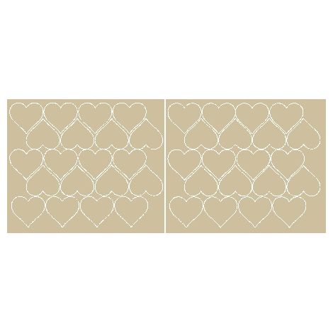 Adesivi a forma di cuore per San Valentino, 5 cm, 40 pezzi, beige lucido