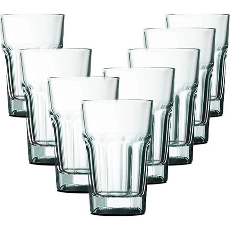 Verre à liqueur - JUANIO - Gobelet à eau (verre dégustation) - Lot de 24 - 29,5 cl - Verre résistant chaleur (1/2)