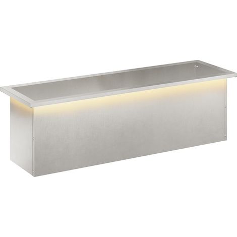 Jardinière de Jardin Extérieur avec Éclairage LED Bac à Fleurs Acier Argenté 30 x 100 x 30 cm (1/5)