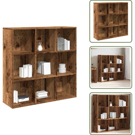 Bücherregal Altholz-Optik 98x29x97,5 cm - Bücherschrank - Bücherschränke - Raumtrenner - Raumteiler (1/5)