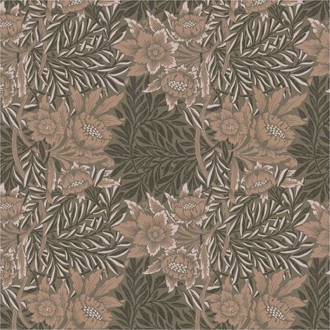 Flowers wallcovering wall Profhome 390584 non-woven wallpaper smooth with floral ornaments matt brown grey beige anthracite olive grey 5,33 m2 (1/5)