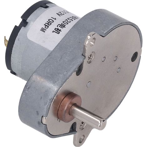 Moteur Réducteur 12V DC 10 RPM avec Arbre Excentrique en Aluminium, Roulement à Billes Renforcé pour Applications de Précision (1/5)