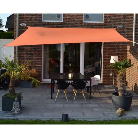 Vierecksonnensegel 300 x 400 cm - Polyester - Farbe terracotta (1/5)
