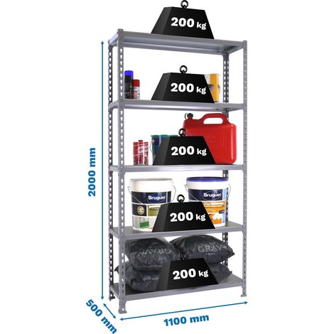 Metallregale KIT SIMONCLICK SUPERPLUS 5/500 GRAU/GRAU