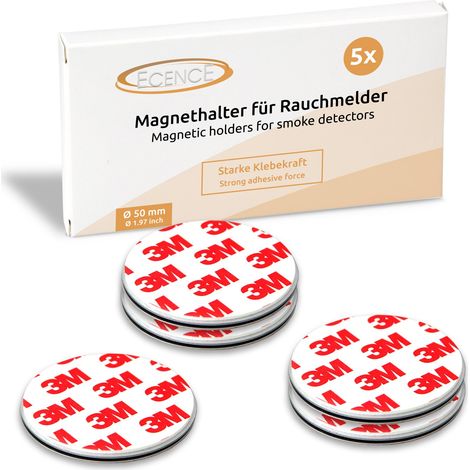 5x Magnethalterung 50mm für Rauchmelder Feuermelder Magnet-Befestigung (1/4)