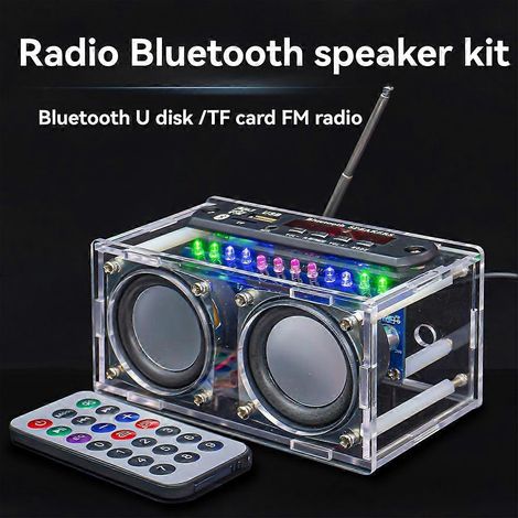Kit de construction d'amplificateur pour haut-parleur Bluetooth double canal, lampe à spectre FM, circuit de soudure électronique à monter soi-même (1/3)