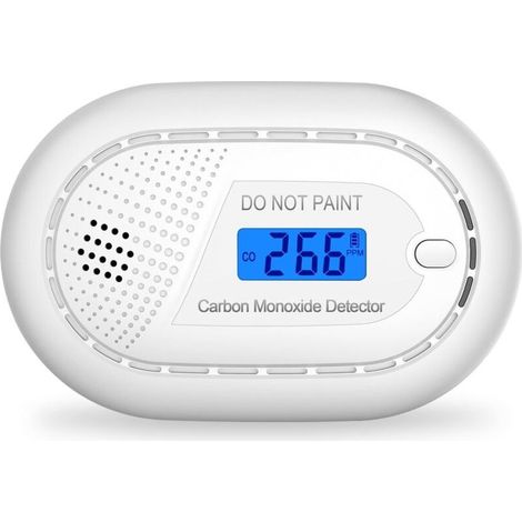 Portable Carbon Monoxide Detector with 10-Year Lifespan, Flat CO Detector without Drilling According to European Standard EN 50291 for Stoves and Fireplaces, 1 Piece (1/3)