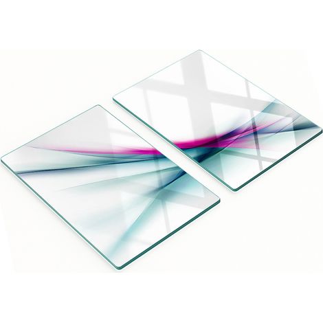 Küchenschneidebretter aus Glas mit abstraktem Wellenmuster, 2 x 40 x 52 cm (1/5)