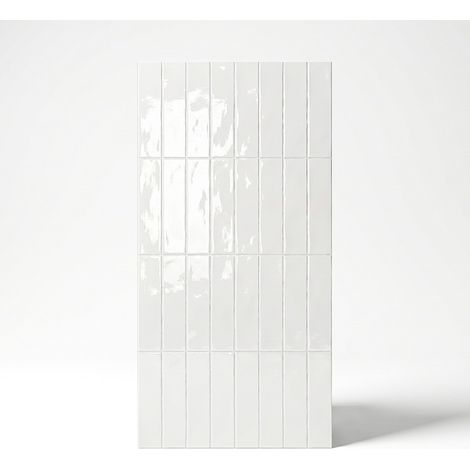 Carrelage Mur Ceramic Connection White Brillante 7,5x30 cm