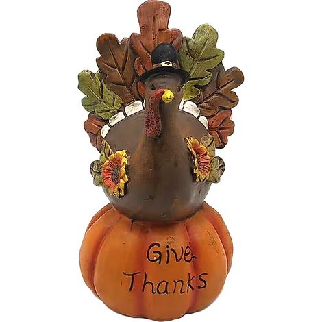 Decoración otoñal de pavo y calabaza para Acción de Gracias, para uso interior y exterior [decoración de mesa] [Dimensiones: 320 g, diseño de calabaza]