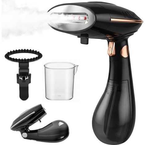 Steamer Défroisseur à vapeur, 1500 W et réservoir d'eau de 168 ml, pliable et portable, avec débit de vapeur de 25 g/min et chauffage rapide en 30 secondes, fer à repasser 2 en 1 (1/5)