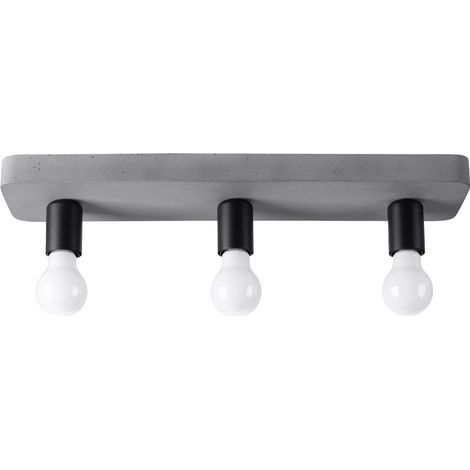 Sollux Tavo Plafonnier Semi-Encastré Industriel Gris 3x E27 (1/5)