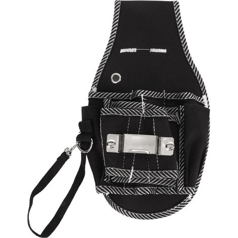Ceinture à outils en toile Oxford pour électricien, sac de ceinture noir compact pour bricolage et quincaillerie. (1/5)