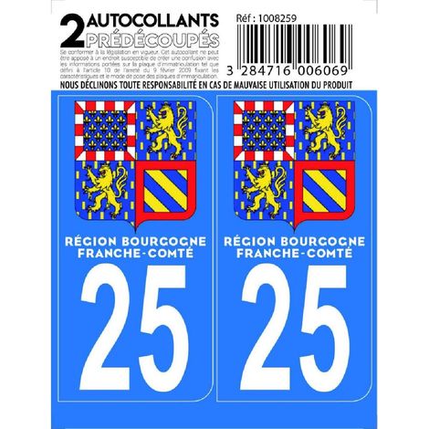 Autocollant Departement 25 - Doubs