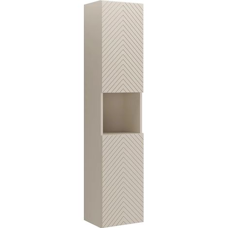 Colonna da bagno a spina di pesce con nicchia Colore beige H140 cm - DORIONI (1/4)