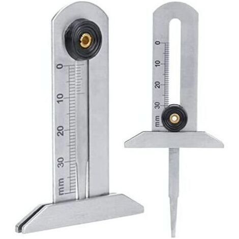 LaBlanc – Reifenprofiltiefenmesser aus Edelstahl, Sicherheits-Reifenlineal, Reifenprofilmesser 0–30 mm für Auto und Motorrad (1/5)