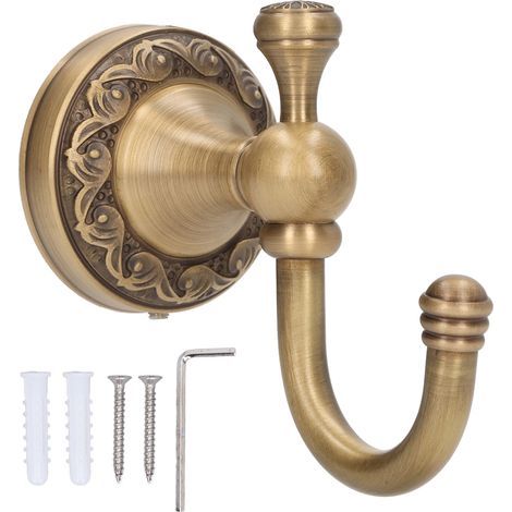Kleiderhaken aus Kupfer und Edelstahl, Antik-Stil, einfache Montage, Wandkleiderhaken für Badezimmer und Schlafzimmer (1/5)