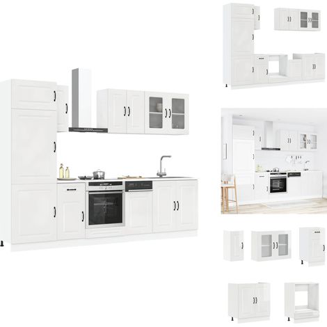 8-tlg. Küchenschrank-Set Kalmar Hochglanz-Weiß Holzwerkstoff - Küchenschrank-Set - Küchenschrank-Sets - Küchenzeile Einbauküche - Küchenschrank (1/5)