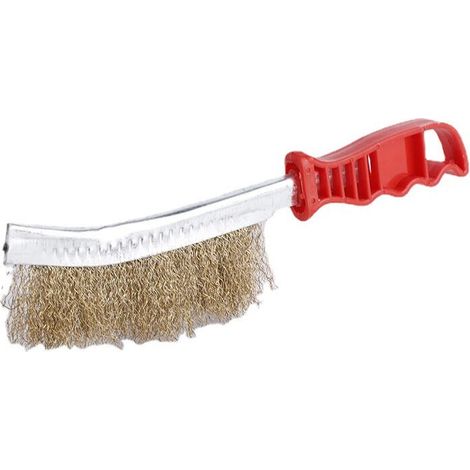 royaluxe - Brosse à main métallique convexe, 1 rang acier laitonné, Brossage et nettoyage des surfaces métalliques, Usage occasionnel ou intensif 23.35.3cm (Laiton) 3 Pcs， (1/5)