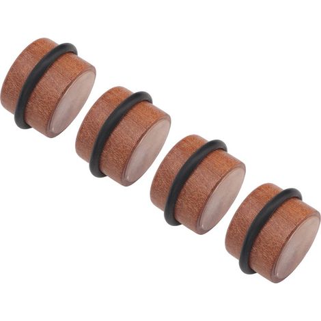 Porta di arresto in forma di solido cilindrico di legno (set di 4), resistente agli urti, in silenzio, senza foro, con anello in gomma nera. (1/5)