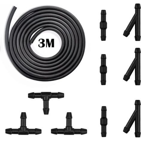 10-teiliges Scheibenwischerschlauch-Set, 3M Scheibenwaschflüssigkeitsschlauch, Nebeldüse, Waschmaschinen-Sprühschlauch mit Schlauchverbinder (1/5)