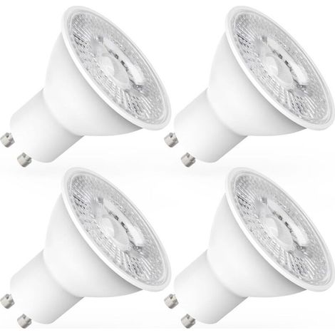 Ampoules LED GU10, 5W équivalent 60W, 600lm, Blanc Froid 6000K, 120° Larges Faisceaux, Ampoules LED Spot, Lot de 4 [Classe énergétique E] (1/4)