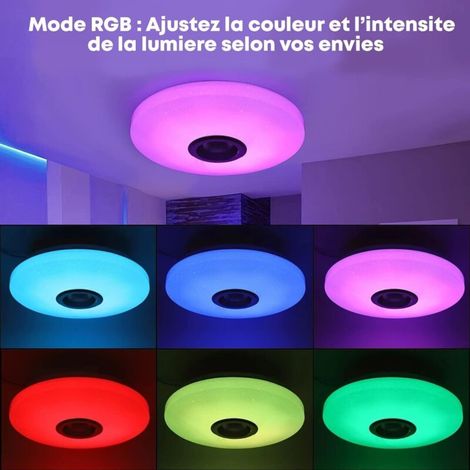 Aougo – Plafoniera LED Bluetooth da 36W – Altoparlante integrato – Temperatura colore 3000-6500K – 3600 lumen – IP44 per camera da letto e soggiorno (1/4)