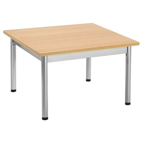 Table basse carrée pietement métal hêtre - Maxiburo