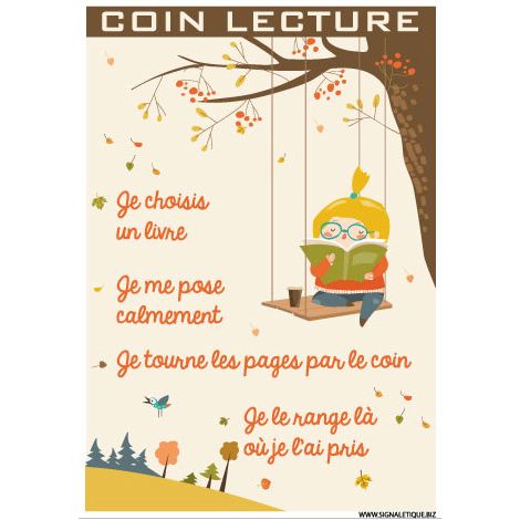 PANNEAU COIN LECTURE (G1509) - Plastique PVC 1,5 mm - 150 x 210 mm